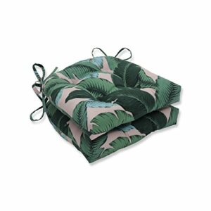 Pillow Perfect Outdoor/Indoor Swaying Palms Capri Green/Pink Chair Pads, 2 Count (Pack of 1)