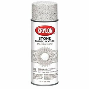 Krylon K18202 Coarse Stone Texture Finish Spray Paint, Charcoal Sand, 12 Ounce