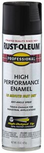 Rust-Oleum 7578838 Professional High Performance Enamel Spray Paint, 15 Ounce (Pack of 1), Flat Black