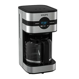 KRUPS Simply Brew Digital Drip Coffee Maker, 10 cups, Black & Stainless Steel