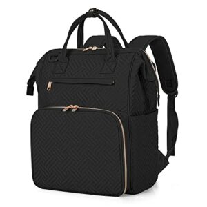 Fasrom Nurse Backpack for Work Women, Nursing Tote Bag with Laptop Compartment for Nursing School Students and Home Health Nurses, Black (Empty Bag Only)