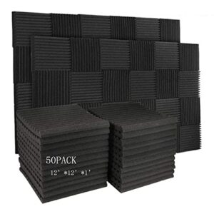 HEWEIYHY 50 Pack Acoustic Panels Soundproof Studio Foam for Walls Sound Absorbing Panels Sound Insulation Panels Wedge for Home Studio Ceiling, 1