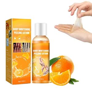 Orange Body Whitening Peeling Lotion, Black Skin Brighten Peeling Gel, Dead Skin Removing Cream for Underarms, Armpit, Knees and Elbows, 5days Instant whitening Soften and Smoothen the Skin