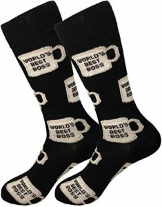 Balanced Co. World's Best Boss Dress Socks Michael Scott Funny Socks Crazy Socks Boss Socks (Black)