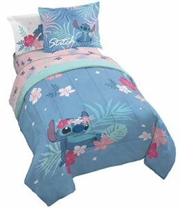 Jay Franco Disney Lilo & Stitch Paradise Dream 7 Piece Full Bed Set - Includes Reversible Comforter & Sheet Set Bedding - Super Soft Fade Resistant Microfiber (Official Disney Product)