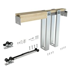 JUBEST Pocket Door Frame Kits with 88 LB Soft Close Mechanism and Galvanized Steel Studs, for 24 in. to 36 in. x 84in. Door (for 2x4 Stud Wall)