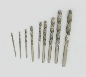 Jeweler's Tools 10pc Diamond Tipped Drill Bit Set - 1/16, 5/64, 3/32, 1/8 - Drill Glass Stone - Fits Dremel