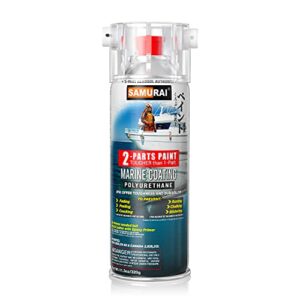 Spray Paint for Marine Samurai 2-Part Polyurethane marine Spray Paint with UV Resistant and Rust Resistant Paint repairing protection for sailboat hulls yacht boats and more (WHITE, Pack of 1 Can)