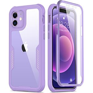 FUNMIKO Compatible for iPhone 12 Pro Case,iPhone 12 Case with Screen Protector [Built-in],Military Grade Pass 21 ft. Drop Test Protective Phone Case for iPhone 12/12 Pro 6.1