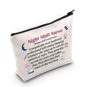 Night Shift Nurse Gift Nurse Appreciation Gift Night Shift Worker Survival Kit Night Shift Nurse Makeup Zipper Pouch for Women Girls (Night Shift Nurse)