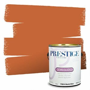 Prestige Paints Interior Paint and Primer In One, 1-Gallon, Semi-Gloss, Comparable Match of Sherwin Williams* Determined Orange*