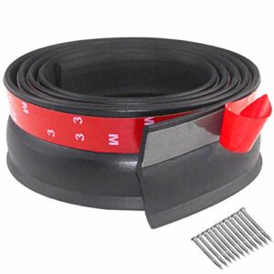 Garage Door Seal Top and Sides Weatherproofing Garage Door Rubber Seals Garage Door Side Seal Universal Weather Stripping with Nails (20 Ft)