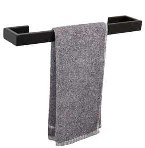 TocTen Bath Towel Rack - Square Base Thicken SUS304 Stainless Steel Towel Bar for Bathroom, Bathroom Bar Accessories Towel Rod Heavy Duty Wall Mounted Towel Holder (Matte Black, 16 Inch)
