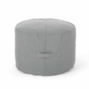 Christopher Knight Home Crystal Cay Outdoor Water Resistant 2' Ottoman Pouf, Charcoal