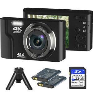 Digital Camera with 32GB SD Card, VJIANGER 4K 48MP Vlogging Camera with 2.8
