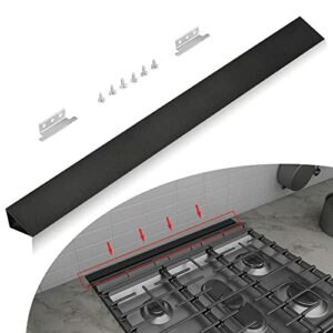 Slide-in Range Rear Filler Kit Black, Universal Triangular Fill Strip, Top Trim Kit Between Stove and Wall for Whirlpool & Most Brand, Aluminum Gap Cover, 30
