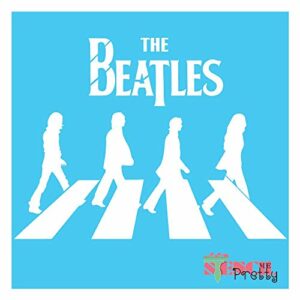 The Beatles Stencil Abbey Road Album DIY Art Template Best Vinyl Large Stencils for Painting on Wood, Fabric, Wall -Multipack (S, M, L) Brilliant Blue