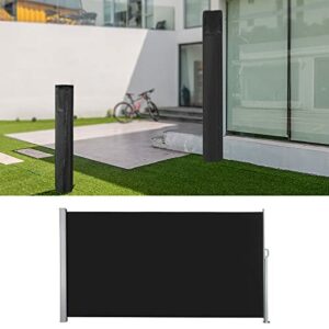 SUDIWEI Retractable Side Awning Cover and Metal Pillar Cover Suitable for 79''*118''Retractable Privacy Screen (Only Cover) 6''L*6''W*80''H Outdoor Patio Retractable Awning Cover Black