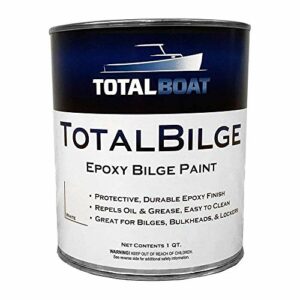 TotalBoat TotalBilge Epoxy Based Bilge Paint for Boat Bilges, Bulkheads, Engine Rooms and Locker Areas (White, Quart)