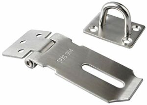 Alise MS9-3A Padlock Hasp Door Clasp Hasp Lock Latch SUS 304 Stainless Steel Brushed Nickel