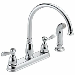 Delta Faucet Windemere 2-Handle Kitchen Sink Faucet with Side Sprayer in Matching Finish, Chrome 21996LF