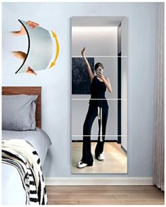 SAFEE MRROR Shatterproof Full Length Mirror,Bedroom Full Body Mirror Wall Decor Stickers,Made of Unbreakable Plexiglass Acrylic,Extra Silver Extra Thick:1/8inch,4 Pack,12inchx12inch