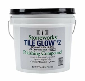 Tile Glow #2 White (6 Lb) Natural, Non-Wax Compound for The Polishing of Most Unglazed Ceramic, Porcelain and Quarry Tiles, which Gives a Long Lasting Finish and Natural Shine to Tiles