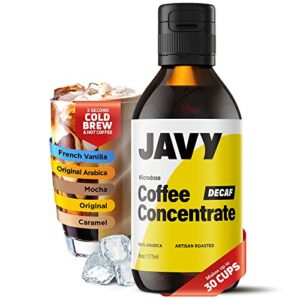Javy Instant Coffee Concentrate Liquid, Iced & Cold Brew Coffee, Hot Coffee Beverage,100% Med.Roast Arabica, Unsweetened & Sugar-Free (Decaf)