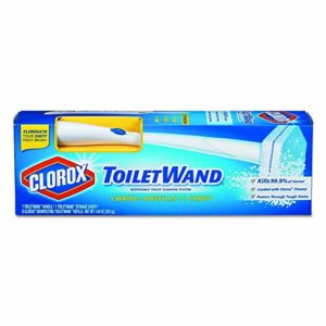 Clorox 03191CT Toilet Wand Disposable Toilet Cleaning Kit: Handle, Caddy & Refills, White (Case of 6)