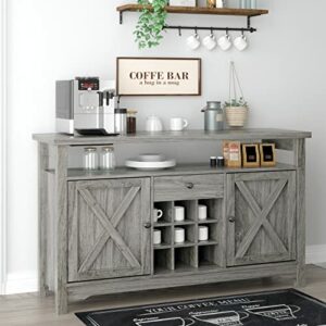 Farmhouse Buffet Sideboard Bar Cabinet with Storage, Rustic 47