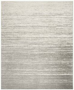 SAFAVIEH Adirondack Collection 8' x 10' Light Grey/Grey ADR113C Modern Ombre Non-Shedding Living Room Bedroom Dining Home Office Area Rug