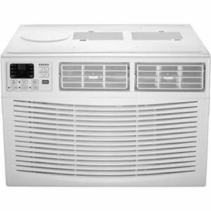 Amana White 18,000 BTU 230V Window-Mounted Air Conditioner with Remote Control | AC for Rooms up to 1000 Sq.Ft | 24H Timer | 3-Speed | Auto-Restart | Digital Display AMAP182BW, 18000