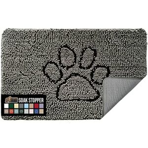 Gorilla Grip Soak Stopper Absorbent Indoor Chenille Doormat, 36x24, Muddy Dog Washable Rug, Quick Dry Soft Microfiber, Durable Rubber Backing, Absorbs Water and Moisture, Door Mat for Entry, Gray