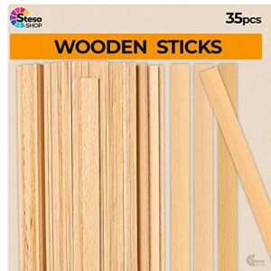 Wooden Craft Sticks Premium Quality - Hardwood Paint Stir Sticks - Wood Paint Sticks for Crafts - Popsicle Craft Wood Strips - Worked Perfect and Great…