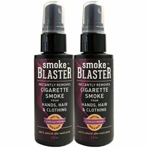 Smoke Blaster Odor Eliminator Spray, 2 Fluid Ounce (Pack of 2), Safe and Natural Instant Smoke Odor Removal from Hands, Fire, Tobacco, and Cannabis (Marijuana), Black,2 Ounce (Pack of 2)