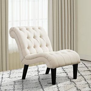 Armless Accent Chair Button Tufted Slipper Chair Side Chair for Dining Room Living Room Bedroom Funiture
