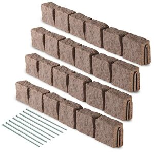Beuta Cobblestone Landscape Edging for Lawn & Garden – Landscaping Border for Mulch Flower Bed or Playground, Easy No Dig Installation and Connections, Heavy Duty Composite Resin Flex Wall Stone - 1Pc