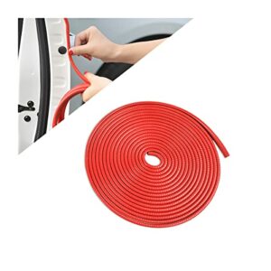 Car Door Edge Guards, 16Ft Universal Rubber Seal Protector U Shape Edge Trim Car Door Edge Protection for Most Car, Aluminum Boat Edge Guards (Red/16FT)