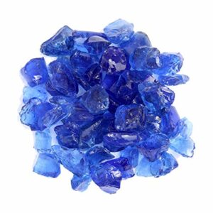 Hiland RGLASS-OB Pit Fire Glass i n Ocean Blue, Extreme Tempature Rating, Good for Propane or Natural Gas, 10 Pounds, 10 lb