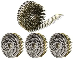 Siding Nails 1-1/2-Inch x .092-Inch 15-Degree Collated Wire Coil, Full RoundHead, Ring Shank Hot-Dipped Galvanized 1600 Count for Rough Nailing of Lathing and Sheathing Materials by BOOTOP