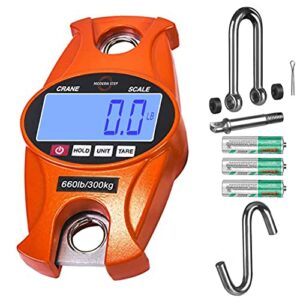 𝗣𝗥𝗢𝗙𝗘𝗦𝗦𝗜𝗢𝗡𝗔𝗟 Digital Hanging Scale 660 LB 300 KG Cast Aluminum Case - Heavy Duty Waterproof Fish Scale - Portable Crane Scale for Luggage Weight Suitcase Hunting Farm Bow Fishing Scale