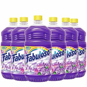 Fabuloso All Purpose Cleaner, Lavender, Bathroom Cleaner, Toilet Cleaner, Floor Cleaner, Shower and Glass Cleaner, Mop Cleanser, Kitchen Pots and Pans Degreaser, 56 Fluid Ounce (Pack of 6) (153041)