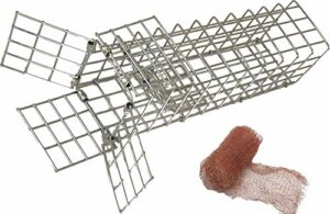 Excluder One Way Squirrel and Rodent Trap - Control Mice, Rats, Bats, Squirrels and More - Fine Copper Mesh Wool Included To Seal Hole- Better than Steel Wool - Good for Attic Door (3 x 3 Opening)