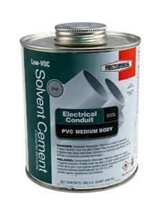 Rectorseal 55996 Quart Gray Pvc Conduit 633L Low Voc Pvc Solvent Cement