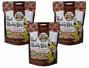 Exclusively Pet 3 Pack of Best Buddy Bits Beef and Liver Flavor Training Treats for Dogs, 5.5 Ounces Per Pack