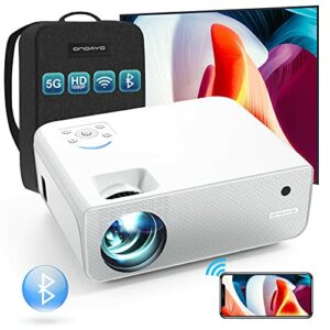 Native 1080P Projector 5G WiFi and 5.1 Bluetooth: 13000L 450 ANSI 4K Support 400'', ONOAYO Outdoor Portable-Projector, ±50° 4P/4D Keystone&50% Zoom, Full Sealed Optical/LCD/LED Wireless Home Projector