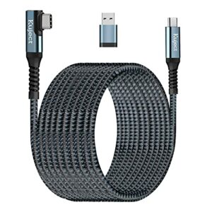 Compatible for Oculus Quest 2 Link Cable 20FT USB 3.0 Type C to C, Kuject Nylon Braided Long PC Connect Power Data Extension Charging Cord, Great Virtual Reality Gaming Accessories for Oculus Quest
