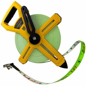 Komelon 6633 Open Reel Fiberglass Tape Measure, 300-Feet, Yellow