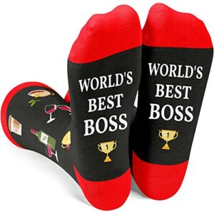 HAPPYPOP Boss Gifts for Men Boss Gifts Male, Best Boss Gifts Women, Boss Birthday Gifts, Worlds Best Boss Socks