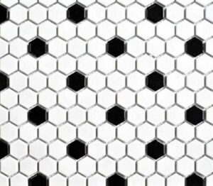 Squarefeet Depot Retro Hexagon Porcelain Mosaic Floor and Wall Tile, 10.25